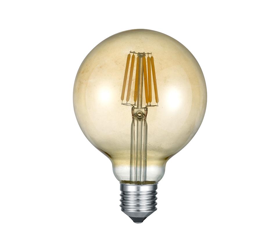 Lamppu LED E27 filament globe 6W 660lm 2700K ruskea
