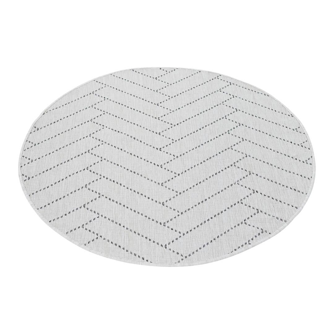 Pyöreä kaksipuoleinen Skandi matto silver