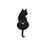 4Living Kissa seinäkello musta