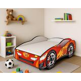 Auto lastensänky zigzag led punainen 80x160 cm