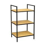 Bambu hyllykkö 3-hyllyllä musta-luonnonväri