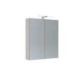 Bianco peilikaappi led-valaisimella ja tuplapistorasialla mattavalkoinen 60 cm