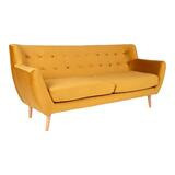 House Nordic Monte sohva 3 keltainen sametti