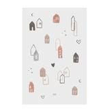 Lasten Scandi town matto valkoinen