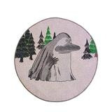 Muumi Mörkö metsässä matto beige pyöreä 80 cm