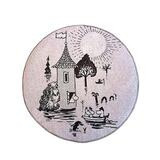 Muumi Suuri tulva matto harmaa pyöreä 80 cm