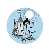 Muumi Suuri tulva matto sininen pyöreä 80 cm