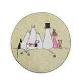 Muumi Yhdessä matto vihreä pyöreä 80 cm