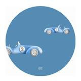 Pyöreä lasten Racing cars matto sininen