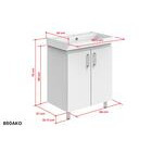 Bianco allaskaappi ovilla mattavalkoinen 60 cm