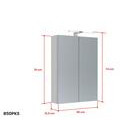 Bianco peilikaappi led-valaisimella ja tuplapistorasialla mattavalkoinen 50 cm
