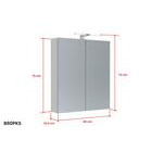 Bianco peilikaappi led-valaisimella ja tuplapistorasialla mattavalkoinen 60 cm
