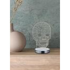 Trio Skull led pöytävalaisin kromi